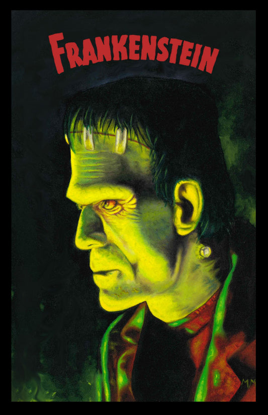 Frankenstein 11x17 Art Print with Title– Classic Monster Horror Artwork